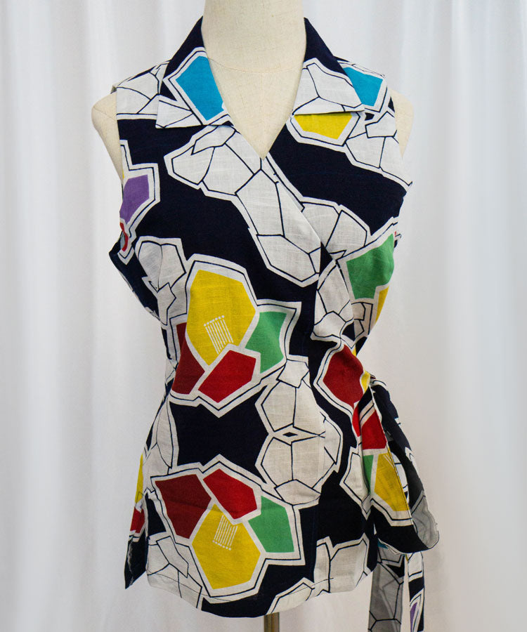 Upcycled Yukata Set – Multicolor Wrap Top & Skirt (Kanata Collaboration)