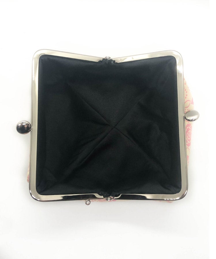 Gold Rose Weaved Metal Kiss Lock Purse / Gamaguchi Japanese Bags