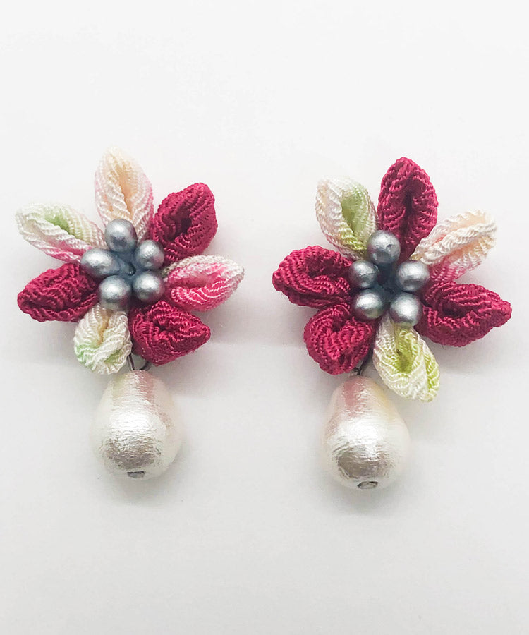Hakubai Chirimen Japanese Earrings | Surgical Steel Earrings
