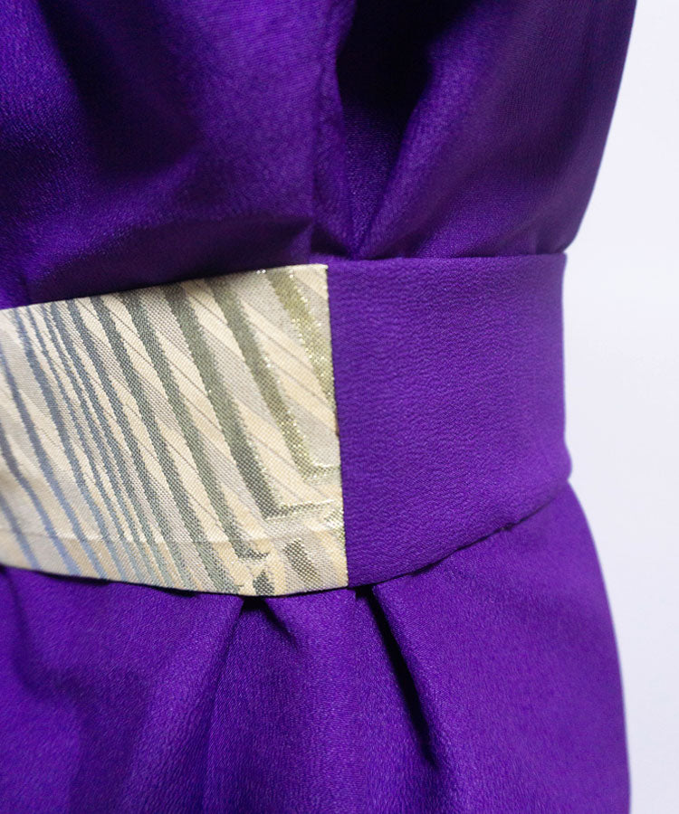 Japanese Antique Kimono Dress / Purple Dress / Japanese Style Party Dress / Kimono Remake Dress / Elegant One Of A Kind Dress