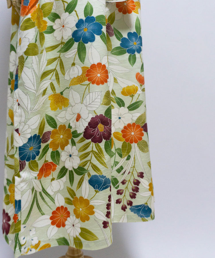 Japanese Antique Kimono Dress / Floral Dress / Japanese Style Party Dress / Kimono Remake Dress / Elegant One Of A Kind Dress
