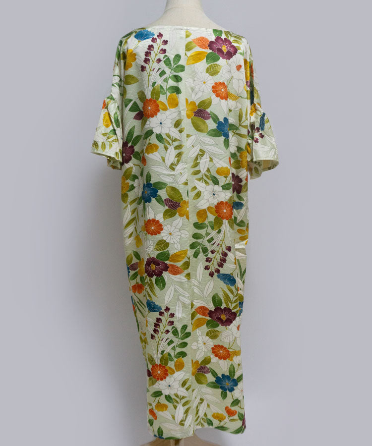 Japanese Antique Kimono Dress / Floral Dress / Japanese Style Party Dress / Kimono Remake Dress / Elegant One Of A Kind Dress