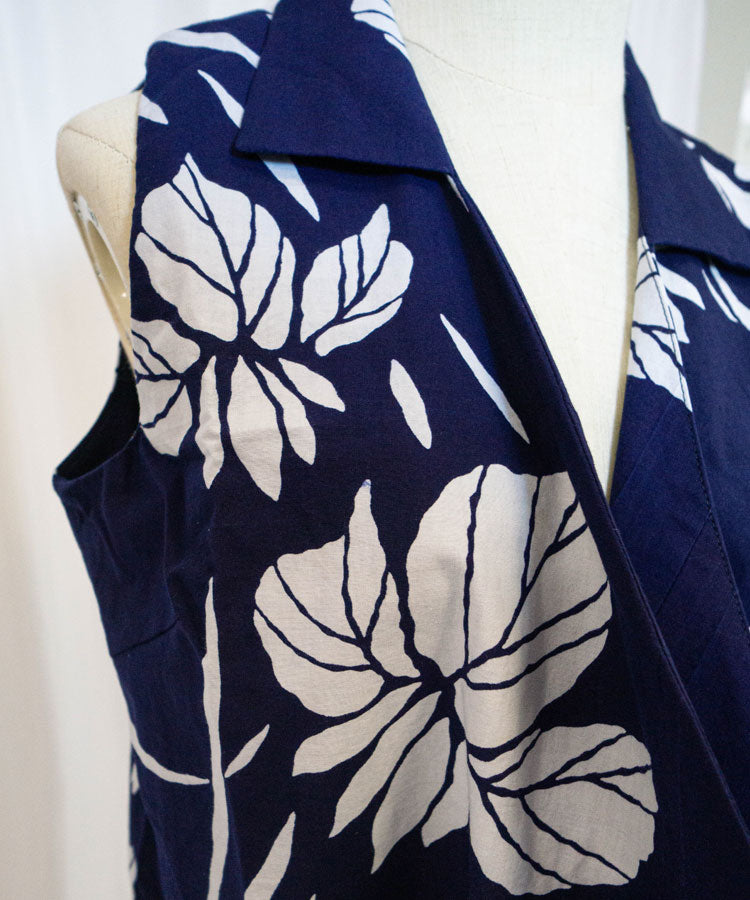 Upcycled Yukata Set – Indigo Floral Wrap Top & Skirt (Kanata Collaboration)