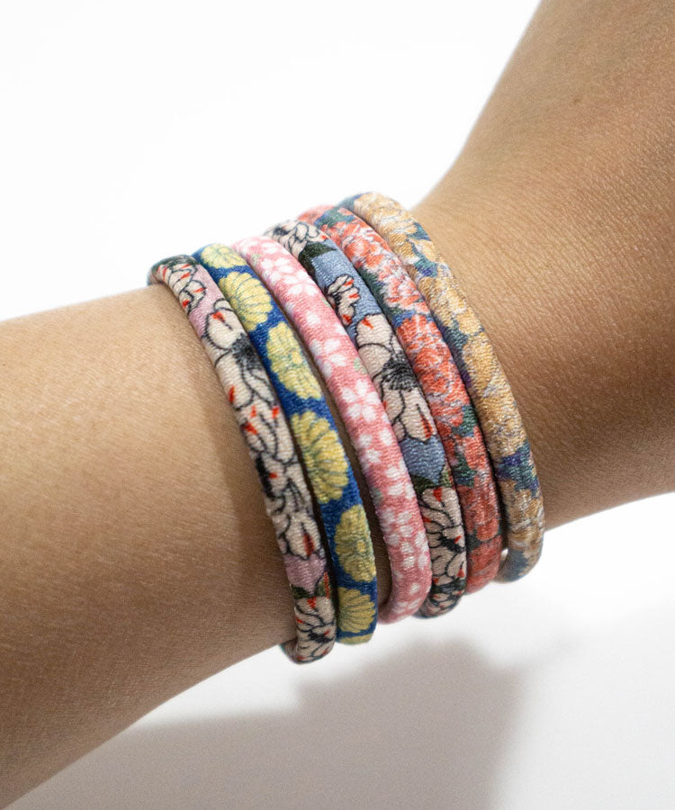 Floral Print Japanese Design Hair Ties (6pcs)