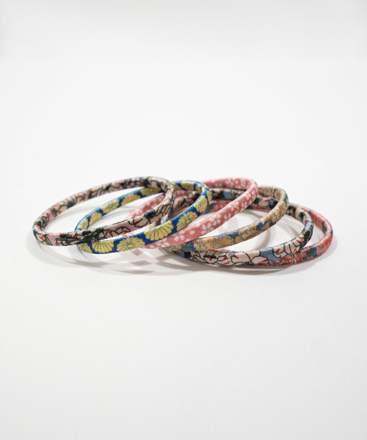 Floral Print Japanese Design Hair Ties (6pcs)