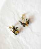 Origami Crane Earrings – Japanese Washi Paper & Surgical Steel | Handmade in Japan