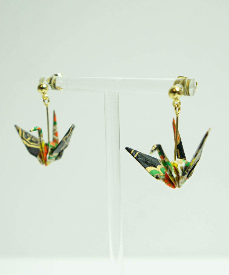 Origami Crane Earrings – Japanese Washi Paper & Surgical Steel | Handmade in Japan