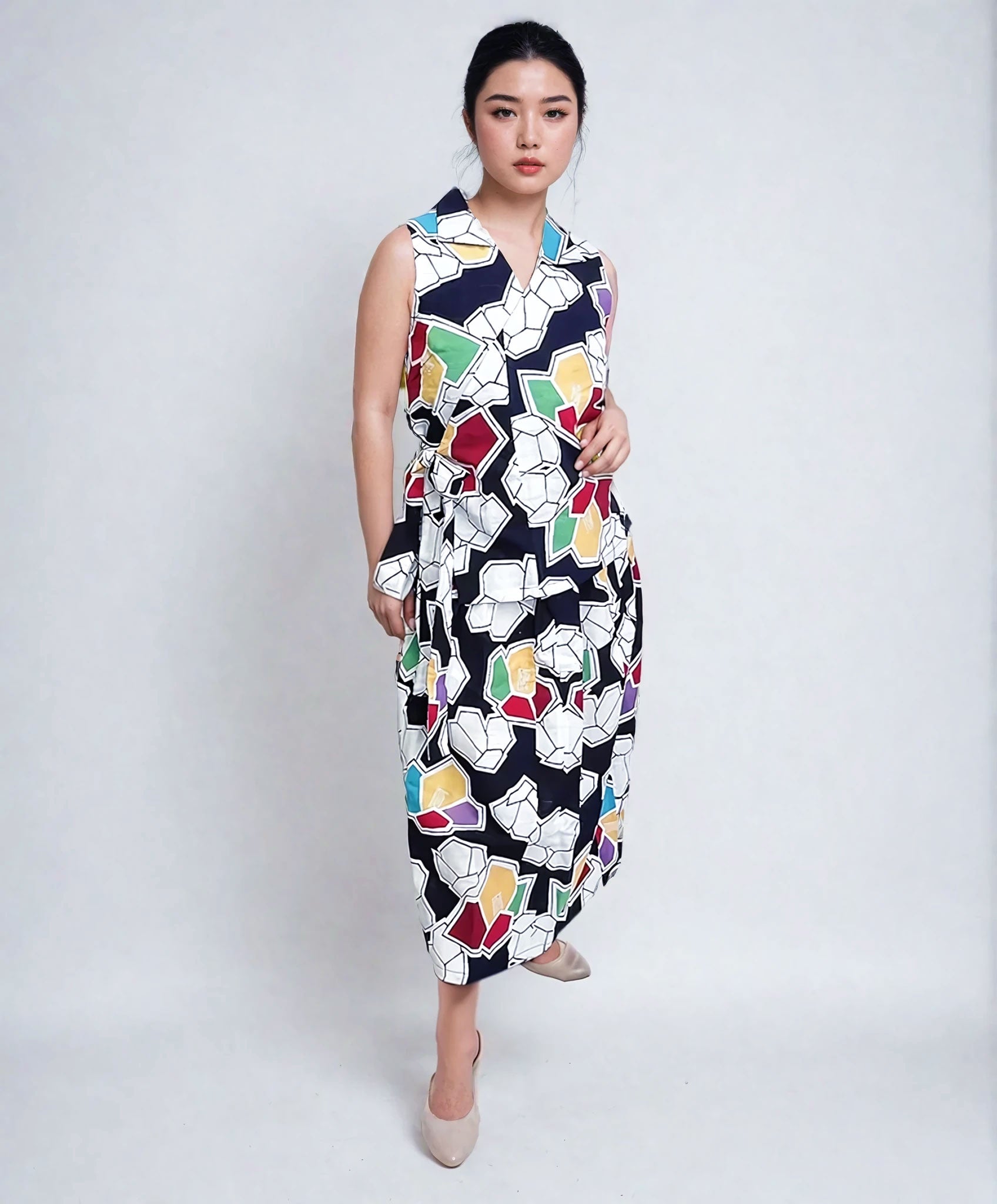 Upcycled Yukata Set – Multicolor Wrap Top & Skirt (Kanata Collaboration)