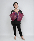 Sanmon Kurotome Meisen Long Sleeves Vintage Kimono Shirt