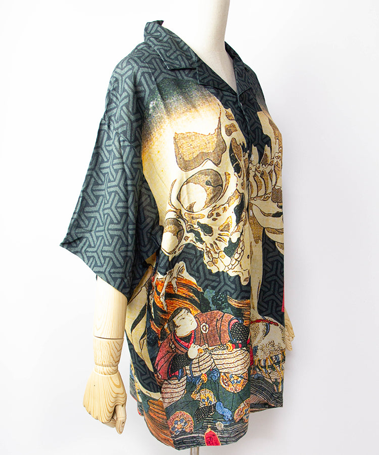 Ukiyoe Gasha Dokuro Print Japanese Hawaiian Shirt