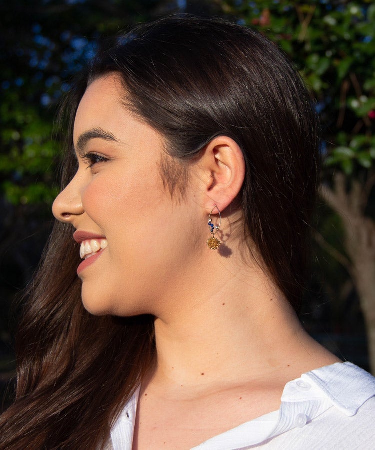 Turquoise Chrysanthemum Earrings