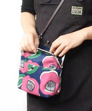  Purple Shoulder Clasp Bag And Detachable Strap / Gamaguchi Japanese Shoulder Bag