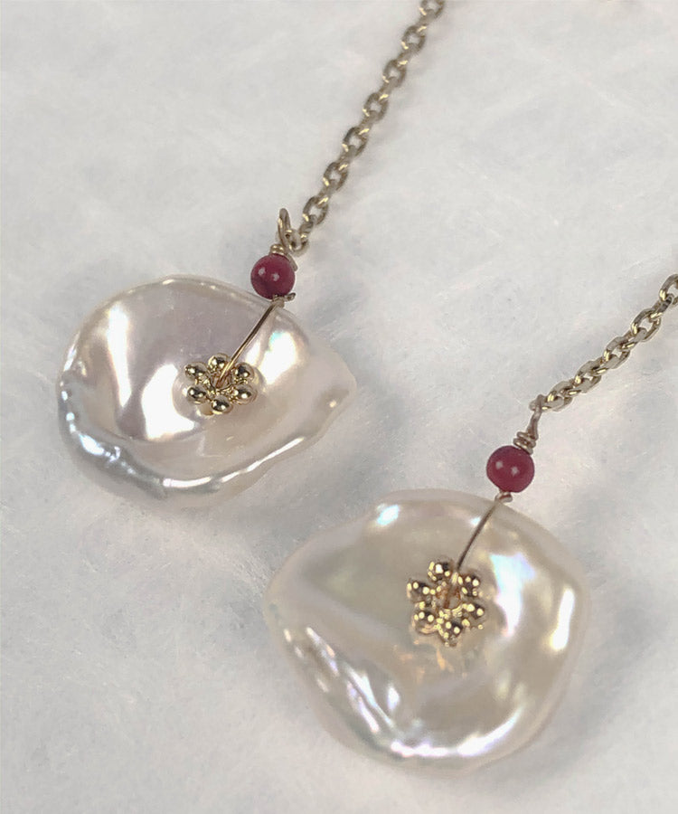 Flower Pearl Japanese Earrings 