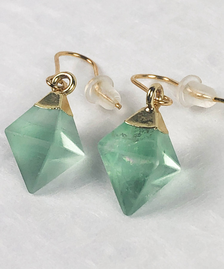 Flourite Japanese Earrings | Minimalist Drop Earrings