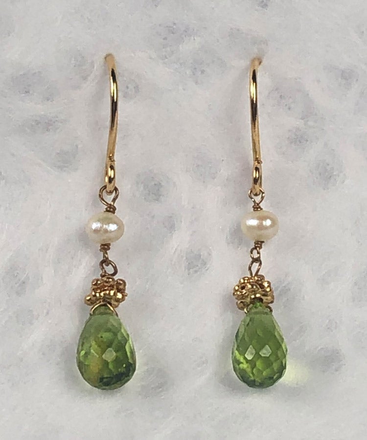 Rose Quartz Drop Earrings / Shizuku Japanese Earrings