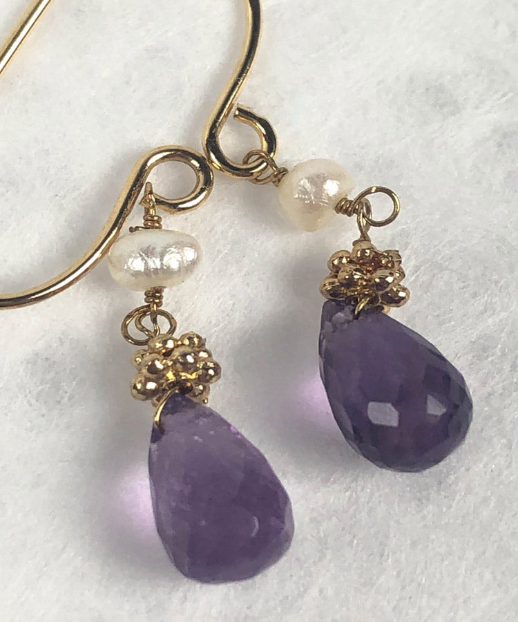 amethyst drop earrings