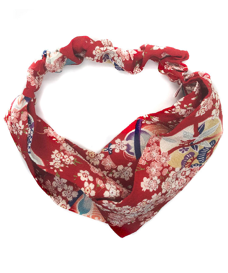 Red Cherry Blossom Japanese Fabric Headband