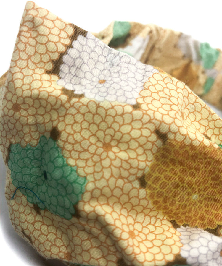 Chrysanthemum Print Japanese Fabric Headband / Cotton Fabric Headband