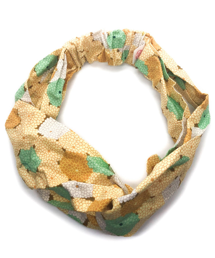 yellow floral print headband