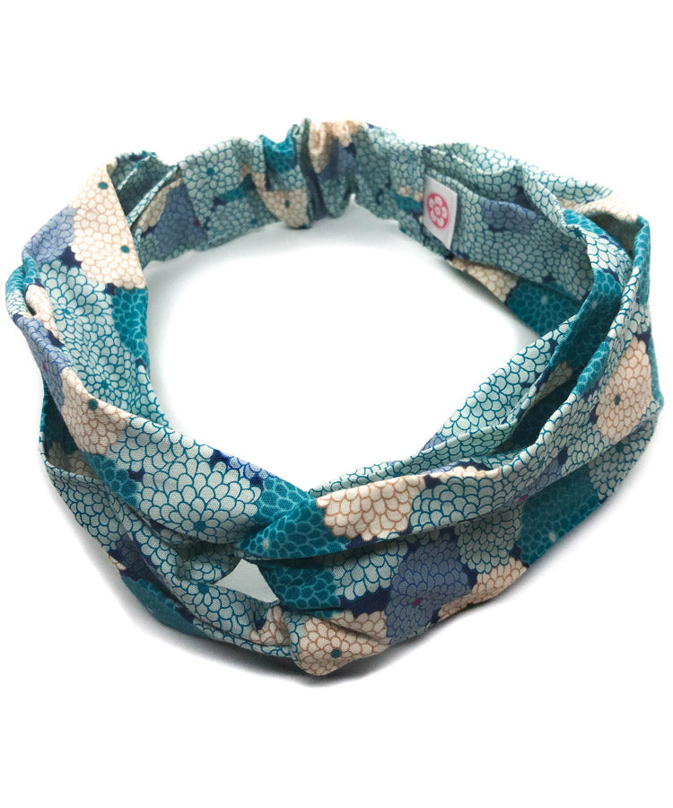 Chrysanthemum Print Japanese Fabric Headband / Cotton Fabric Headband