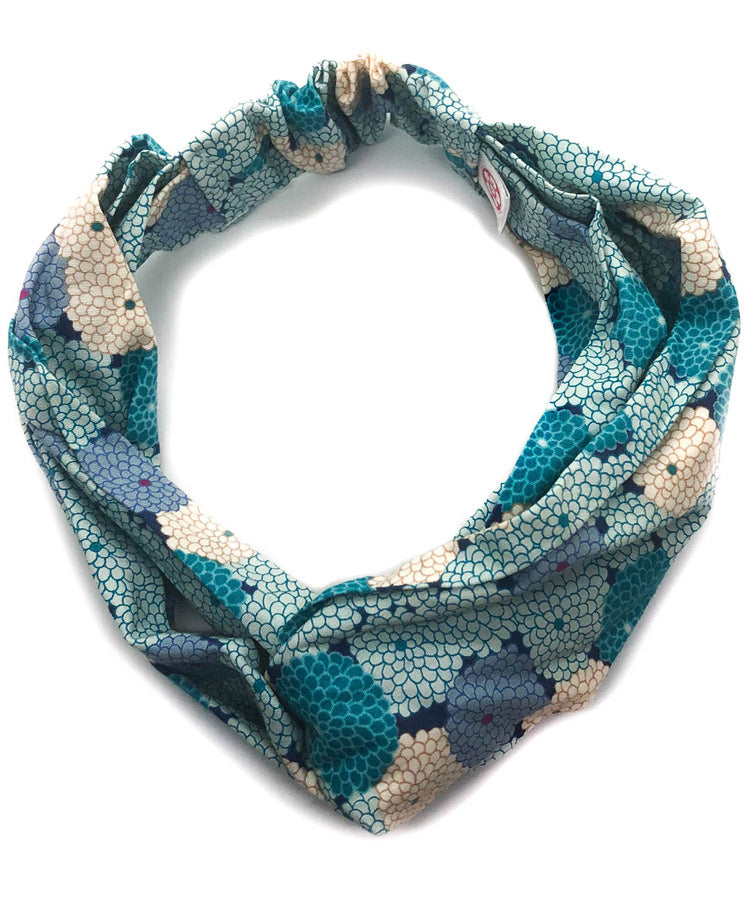 Chrysanthemum Print Japanese Fabric Headband / Cotton Fabric Headband