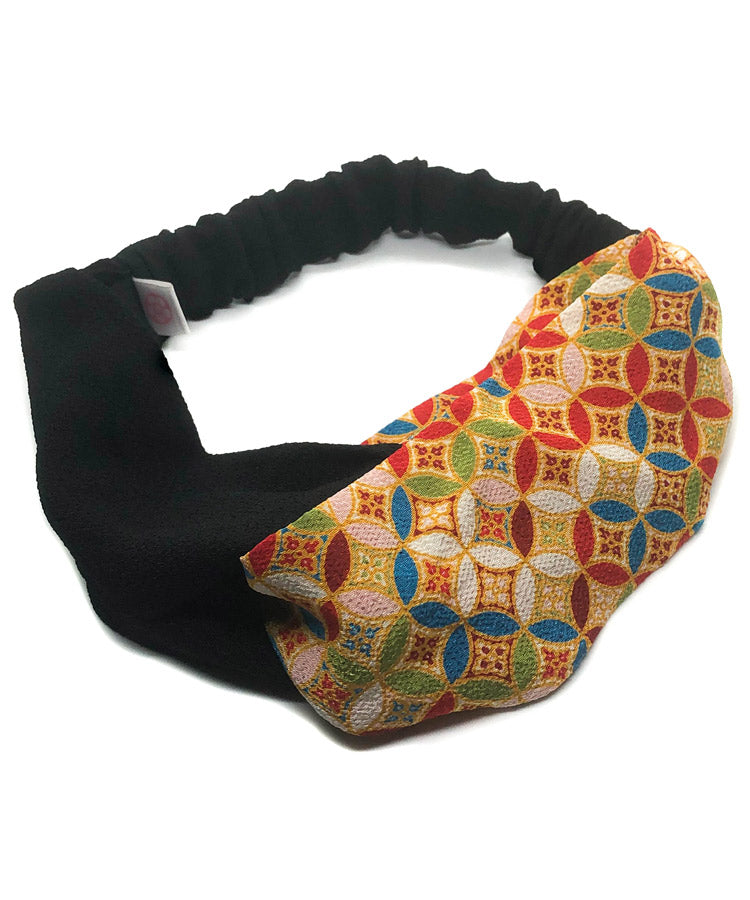 Shippo Pattern / Black & Gray Japanese Fabric Headband