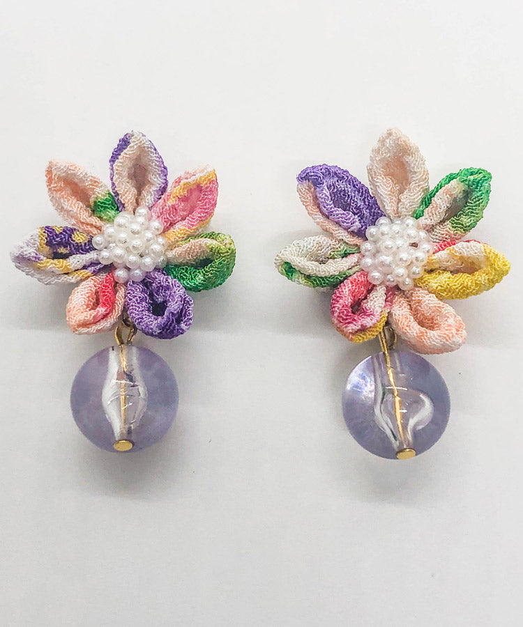 Yuuyake Chirimen Japanese Earrings | High Quality Steel Earrings