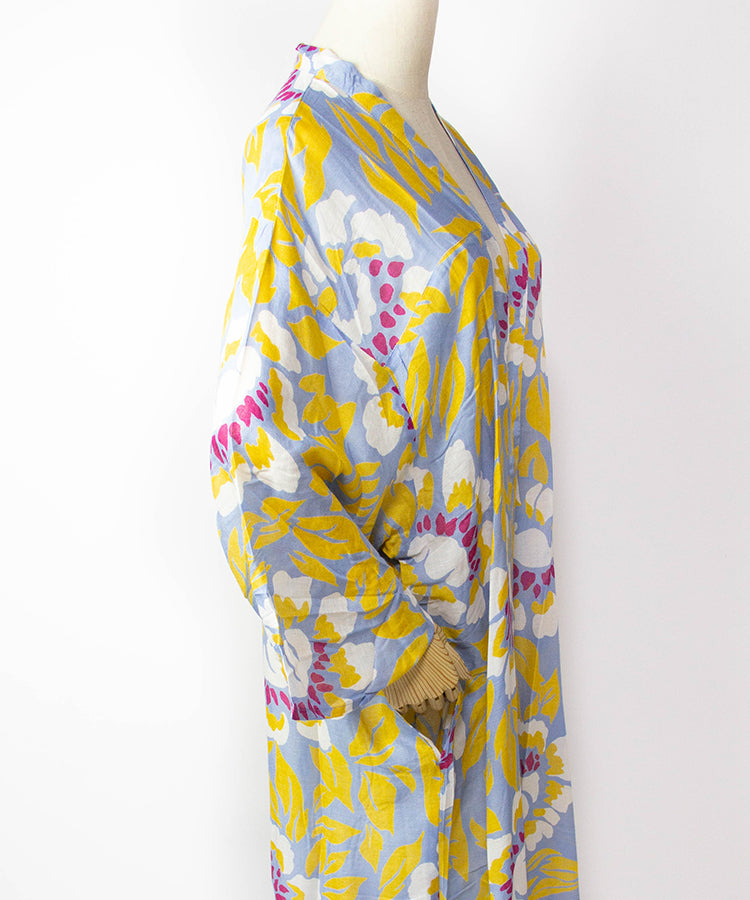 Sun Protection Cardigan / Yellow Peony Boho Kimono Cardigan
