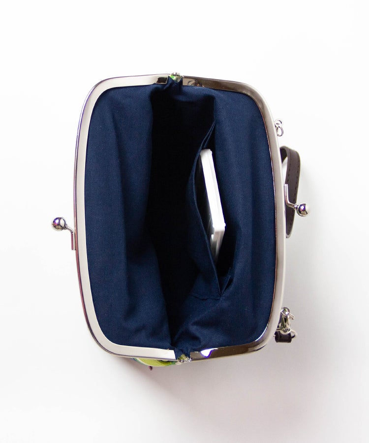 Purple Shoulder Clasp Bag and Detachable Strap / Gamaguchi Japanese Shoulder Bag