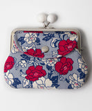 Peony Double Clasp Coin Purse / Gamaguchi Japanese Coin Purse