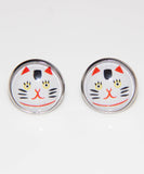 Lucky Cat Earrings | Hari Stained Glass Japanese Earrings