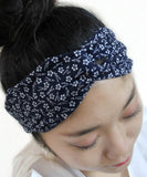 Pink Plum Blossom Print Japanese Fabric Headband / Cotton Fabric Head Band