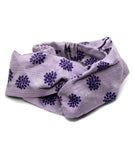 Lavender Kiku Japanese Fabric Headband / Chrysanthemum Cotton Fabric Headband