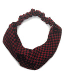 Red Ichimatsu Monyo Pattern Headband / Chirimen Japanese Fabric Headband