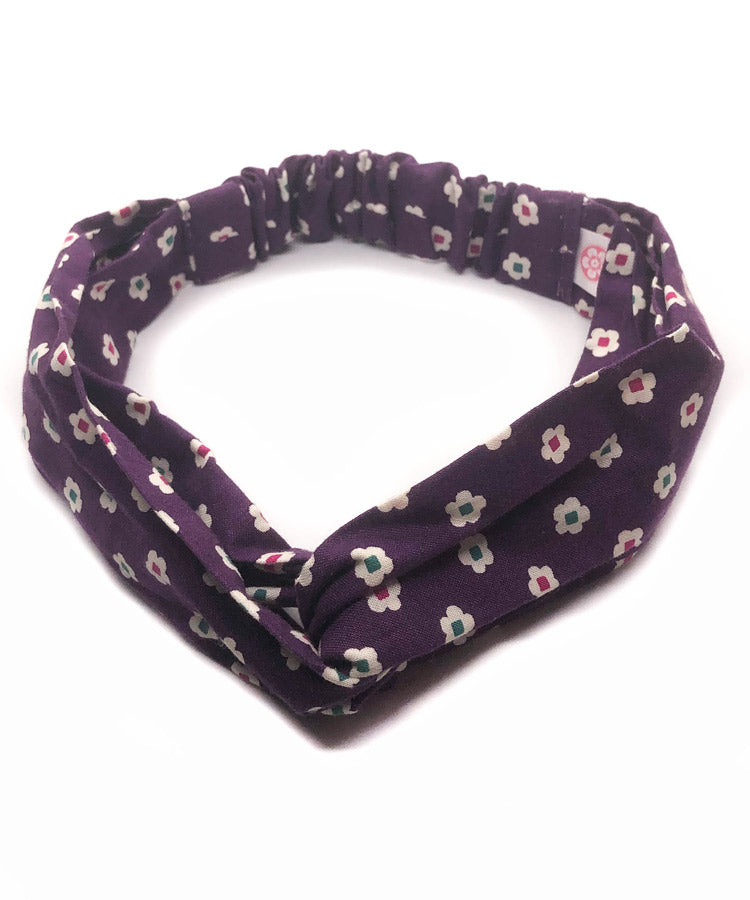 Purple Boho Snow Pellet Pattern Japanese Fabric Headband