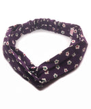 Purple Boho Japanese Fabric Headband / Snow Pellet Pattern