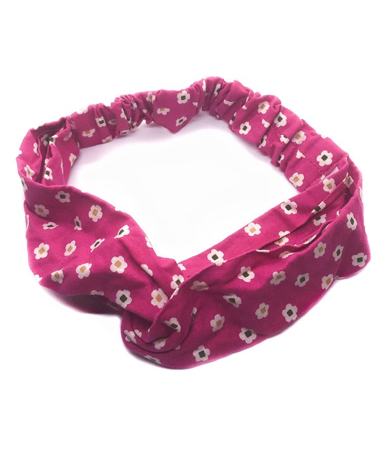 Purple Boho Japanese Fabric Headband / Snow Pellet Pattern