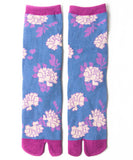  Blue & Purple Peony Tabi Socks / High Quality Geta Socks