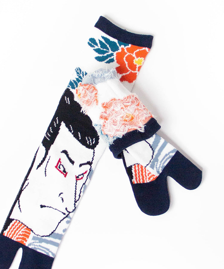 Blue Kabuki Tabi Socks / High Quality Geta Socks (Size 36-39)