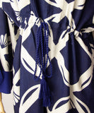 Hana Shippo Navy Japanese Boho Kimono Dress