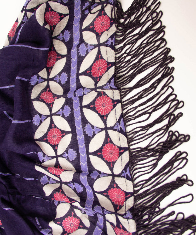 White Floral Print Fringe Boho Kimono Cardigan