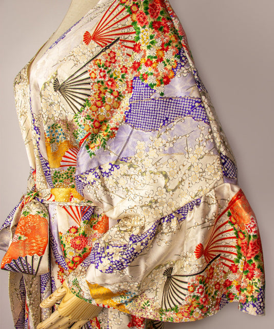 Expert in Allure Japanese Antique Kimono Dress / Remake Dress