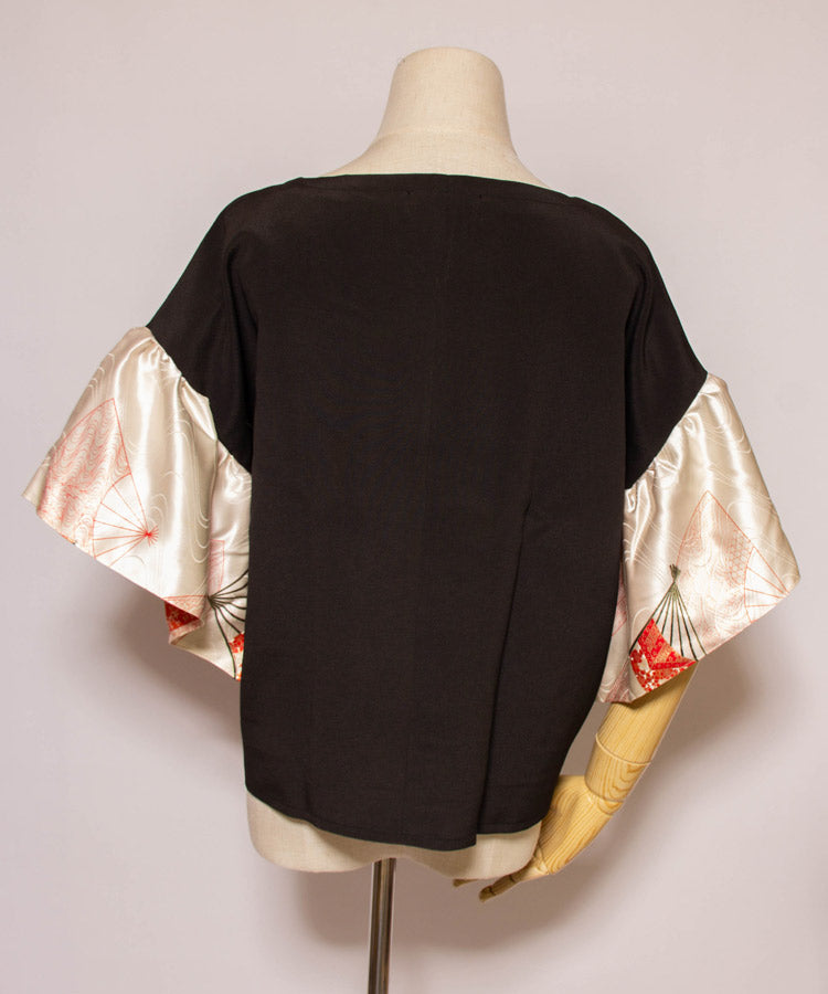 Uchiwa Fan Short Sleeves Vintage Kimono Shirt