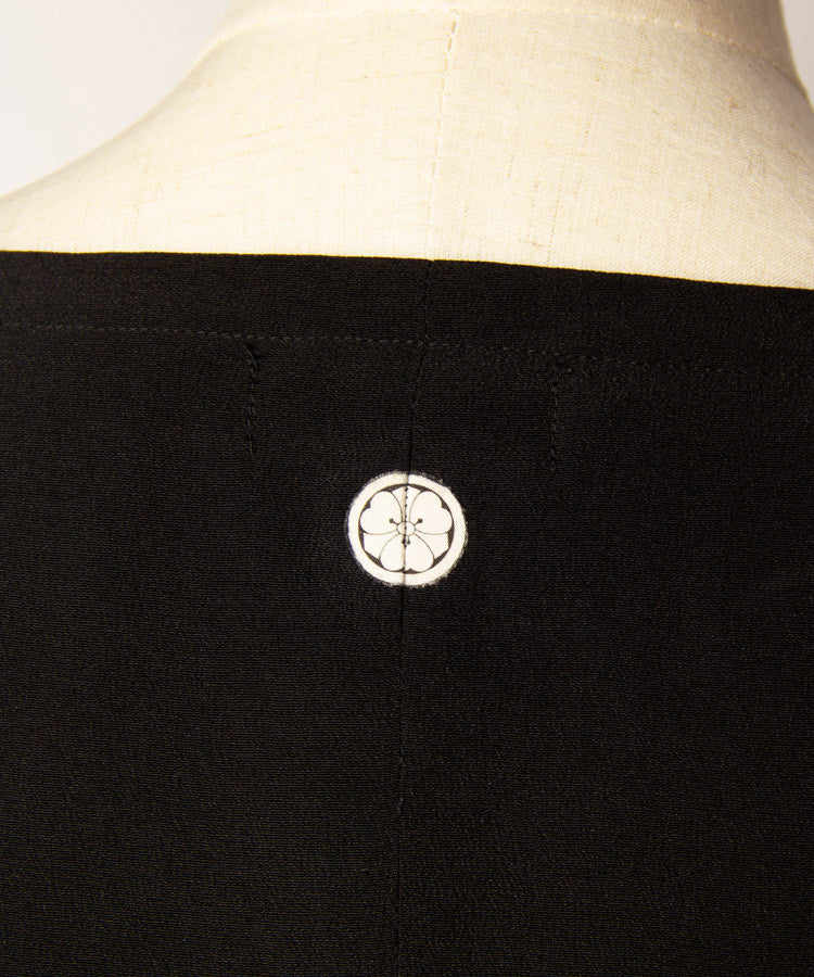 Sanmon Kurotome Meisen Long Sleeves Vintage Kimono Shirt