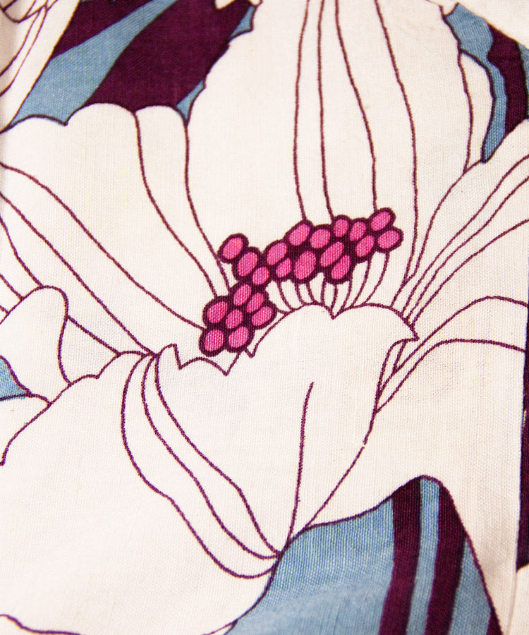 White Floral Print Hakunarai Kimono Shirt
