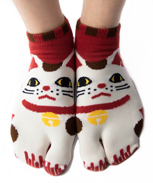 Manekineko Lucky Cat Ankle Tabi Socks / High Quality Geta Socks