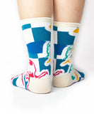 Navy Gold Fish Tabi Socks / High Quality Geta Socks (Size 40-44)
