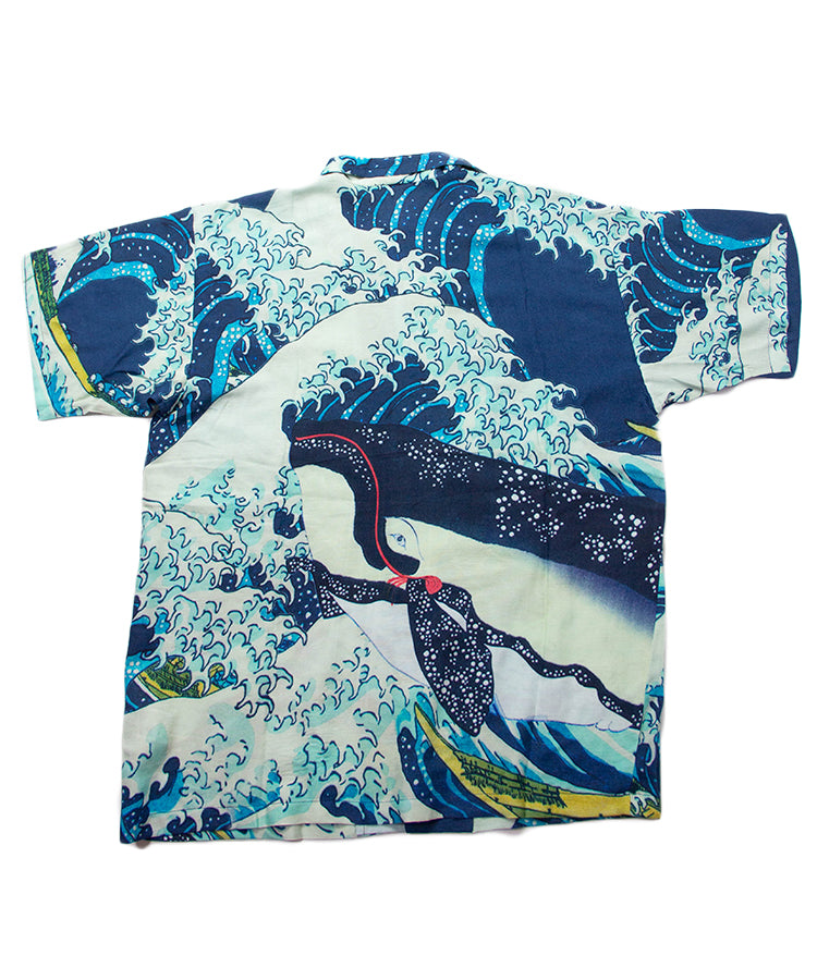 Kujira Ukiyoe Print Japanese Hawaiian Shirt