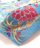 Blue Base Floral Japanese Tote Bag  / Vintage Kimono Obi Bag