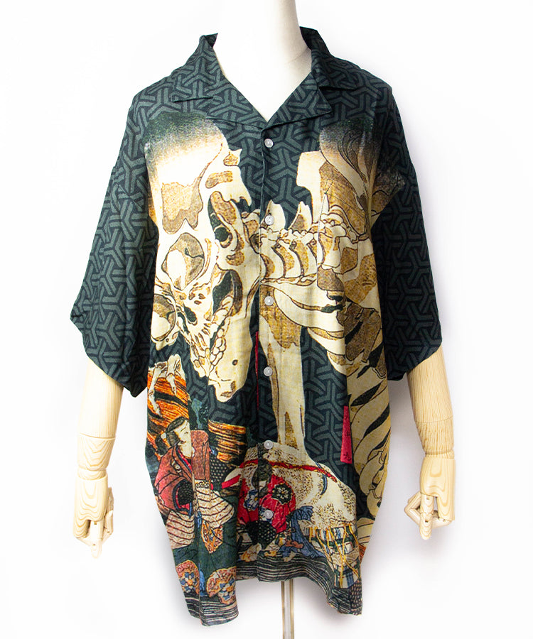Ukiyoe Gasha Dokuro Print Japanese Hawaiian Shirt